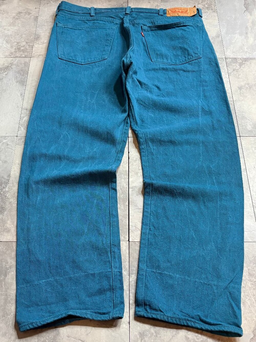 Levi's 501XX Jeans Men's 40x32 Turquoise Blue Denim Button Fly Y2K